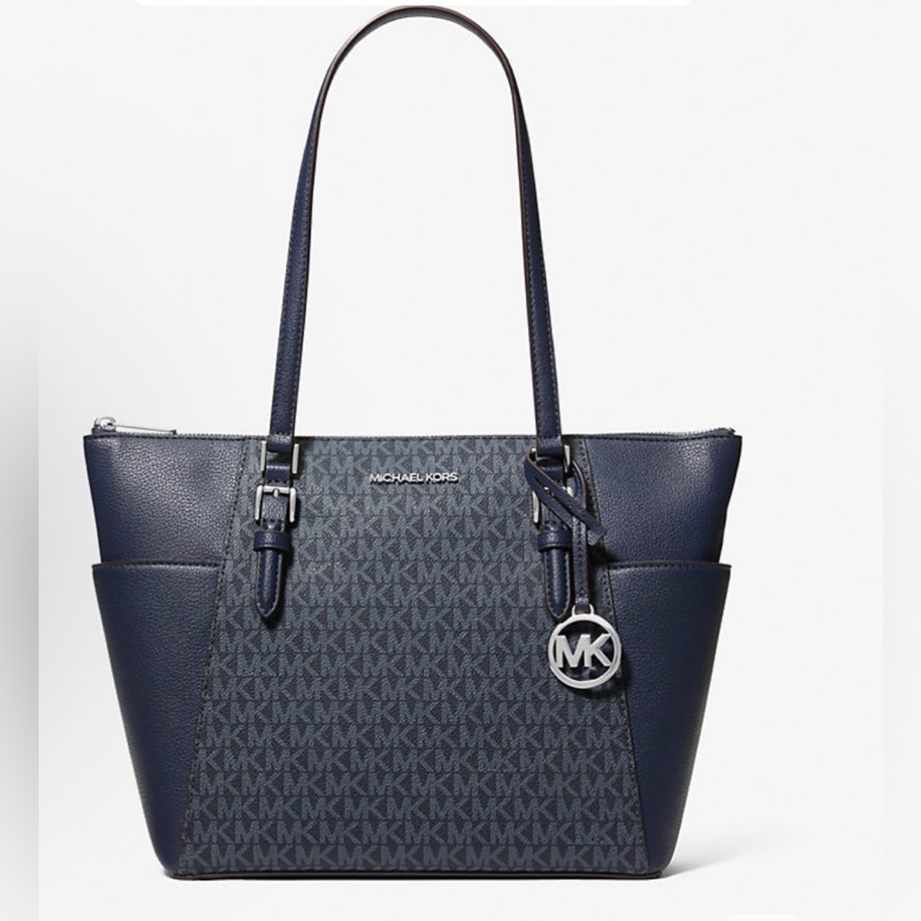 Michael Kors Charlotte Admiral Blue Signature Tote